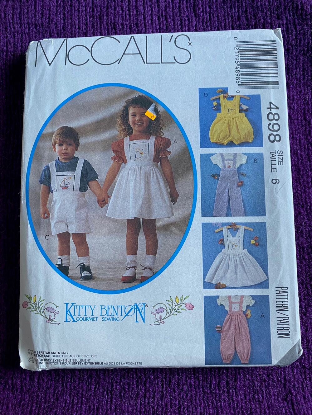 McCalls sewing pattern 4898 Pinafore overall top size 6